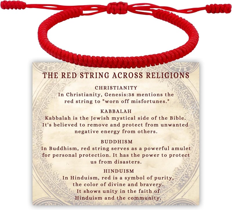 DAYANEY Red Bracelet for Women, Red String Bracelet for Protection as Valentine Gifts for Kids, Matching Jewelry for Couple, Christian Mens Good Luck Gifts Kabbalah Baby Braclets for Infant Girl - Image 1